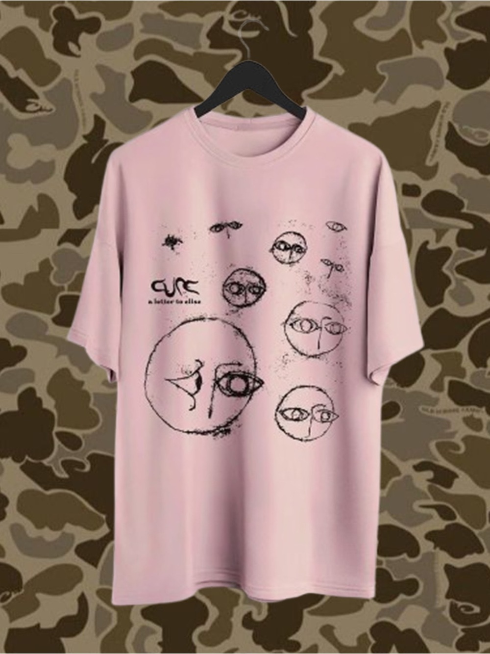 The Cure A Letter to Aliens Shirt, Abstract Art Rock Graphic Tee - Light Pink